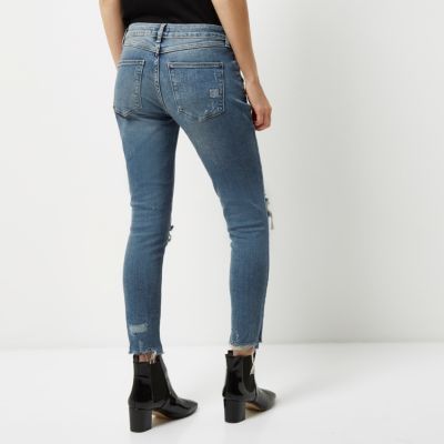 Blue wash Alannah ripped relaxed skinny jeans